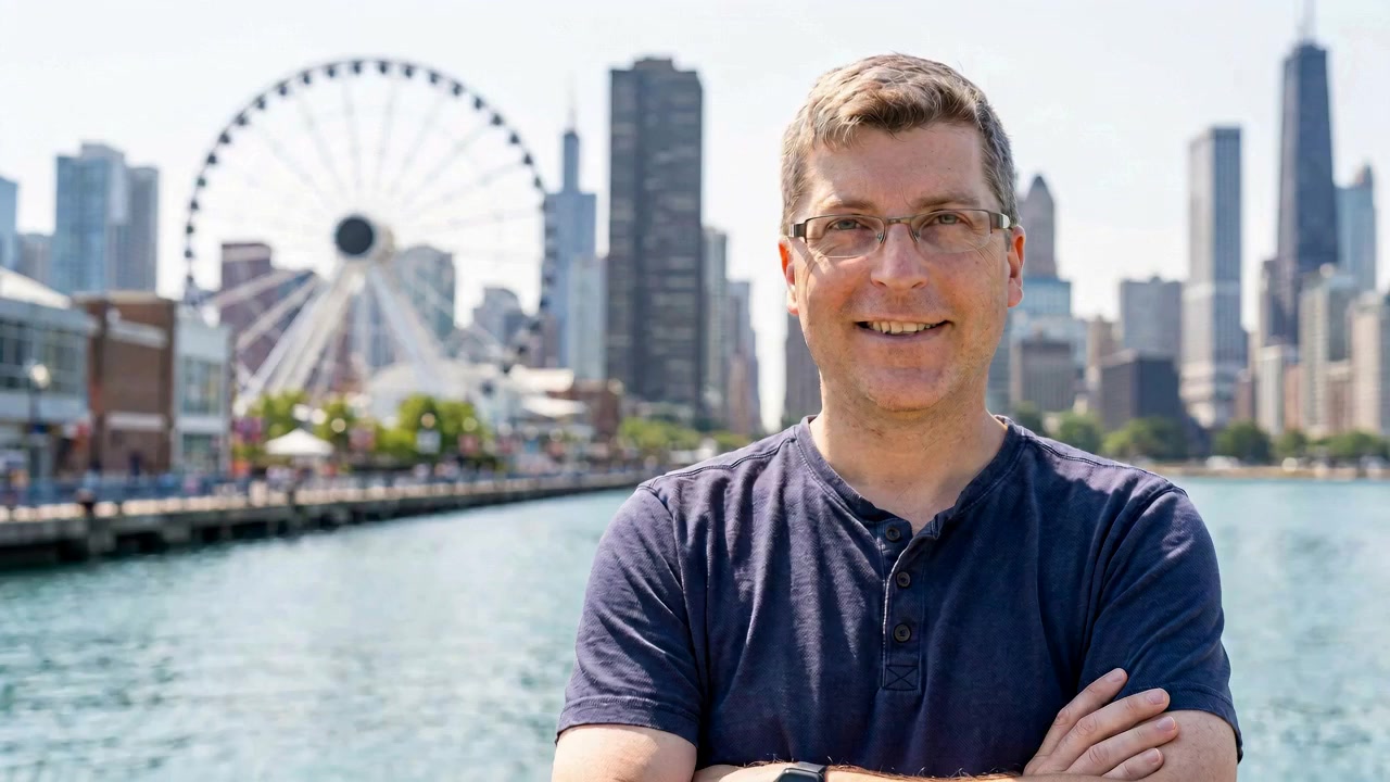 Kyle Eggleston, SEO and AI search consultant, at Navy Pier in Chicago